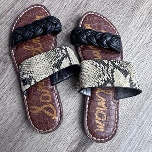 Sam Edelman Gage Snakeskin Braided Slides Sandals